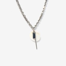 [러쉬오프] White Modern Silver Necklace (Surgical Steel)