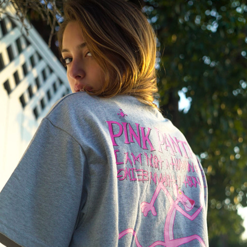 [아임낫어휴먼비잉] [PPXHB] Pink Panther and Inspector T-Shirt - Gray