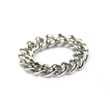 [러쉬오프] Unisex Silver Basic Chain Ring -Surgical Steel