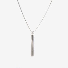[러쉬오프] Romantic Silver Tassel Necklace (Surgical Steel)