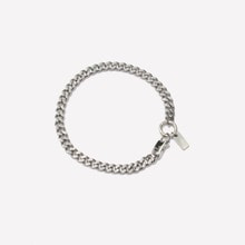 [러쉬오프] [Unisex] Addictive Pantdant Silver Chain Bracelet (Surgical Steel)/ 에딕티브팬던트 체인팔찌