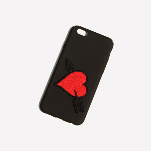 [러쉬오프] Red Heart Arrow Patch Phonecase/ 레드하트화살 패치 아이폰케이스