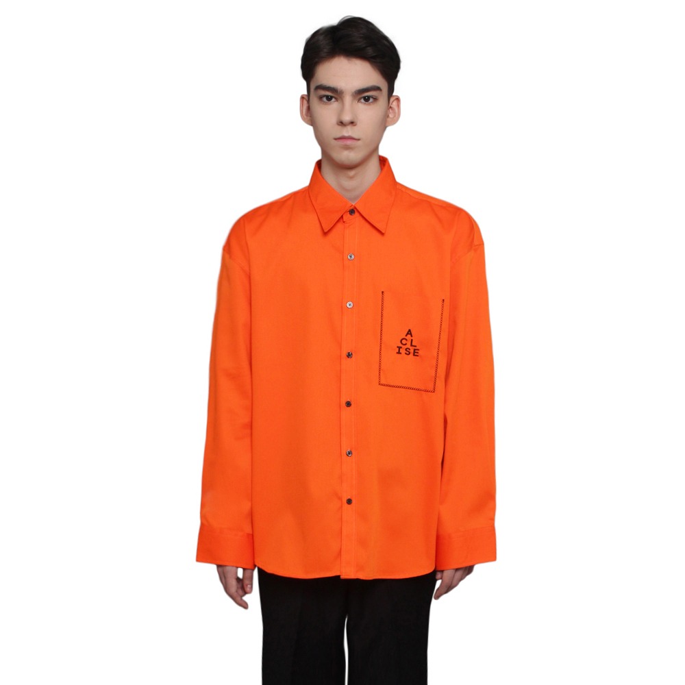 [아클리세] Fake Pocket Shirts Orange