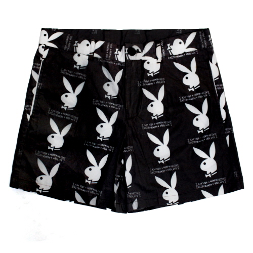 [아임낫어휴먼비잉] [HBXPB] Rabbit Head x IMXHB Logo Pattern Shorts - Black