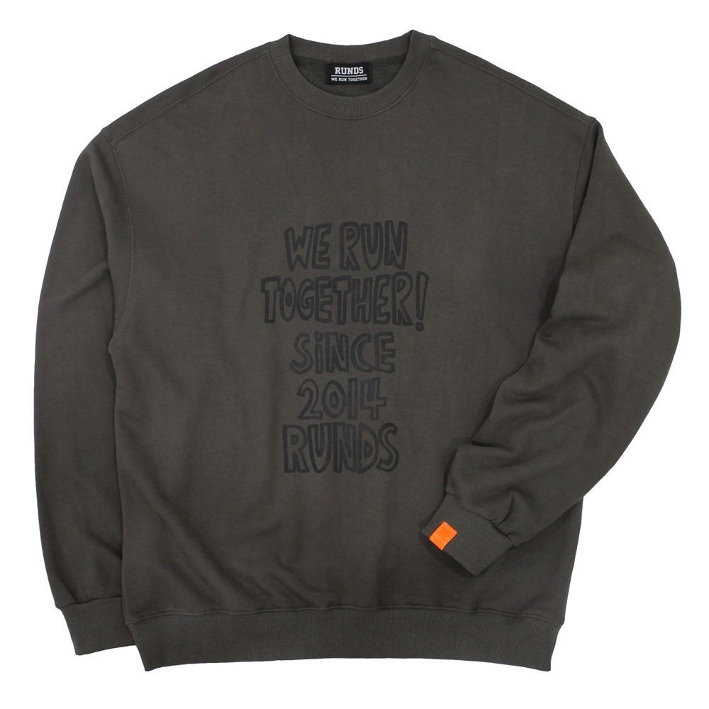 [런디에스] slogan sweatshirt (charcoal)