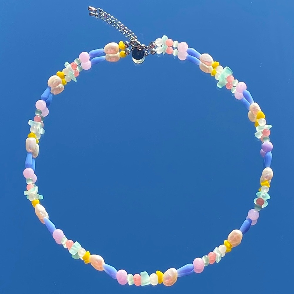 [런디에스] pastel gemstone necklace