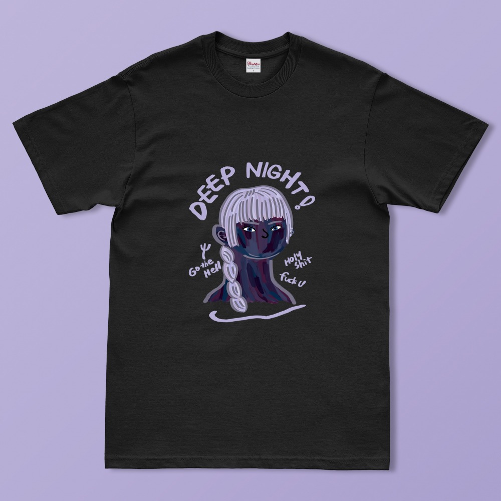 [키매] DEEP NIGHT! BLACK half t-shirt
