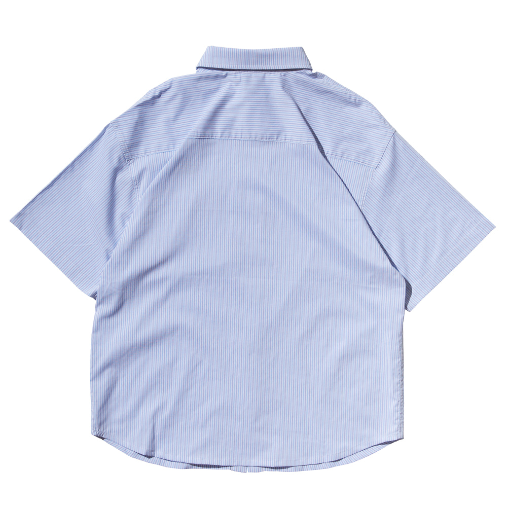 [필이너프] Stripe Logo Half Shirts