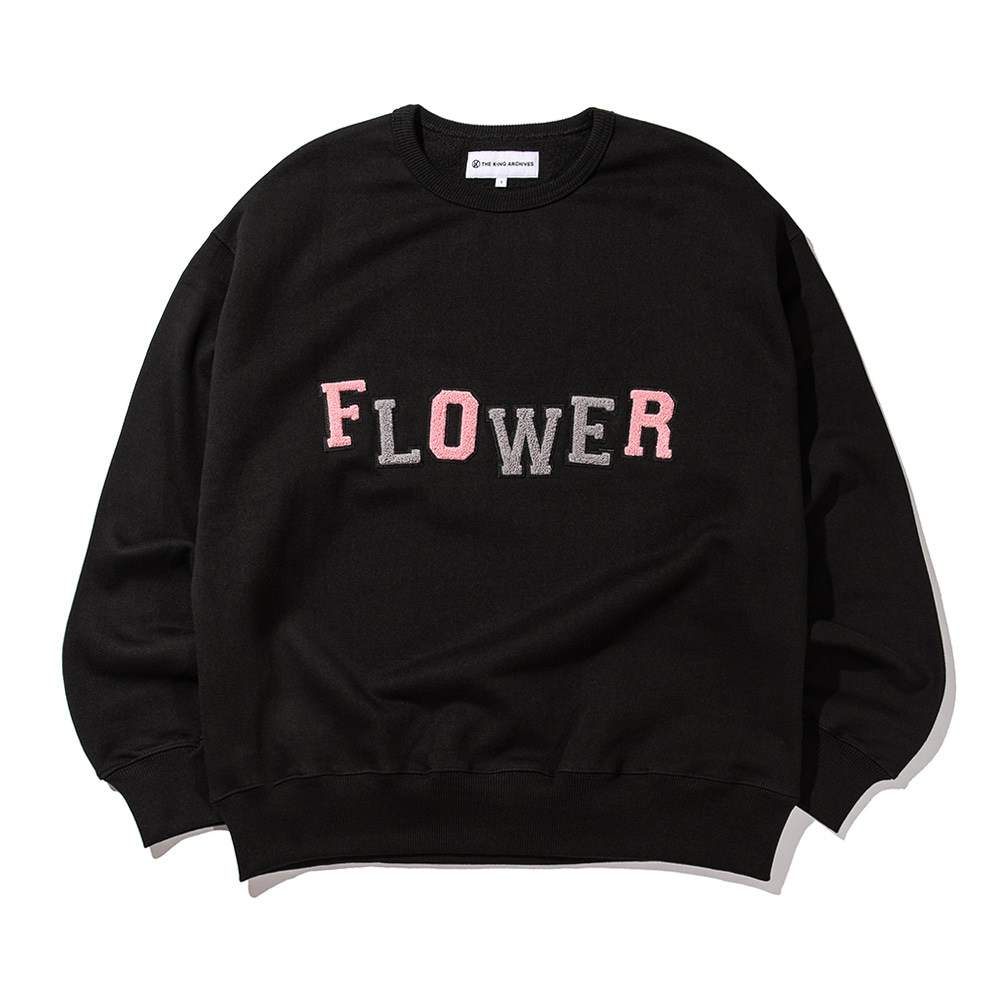 [킹아카이브]Flower Sweatshirt -Black