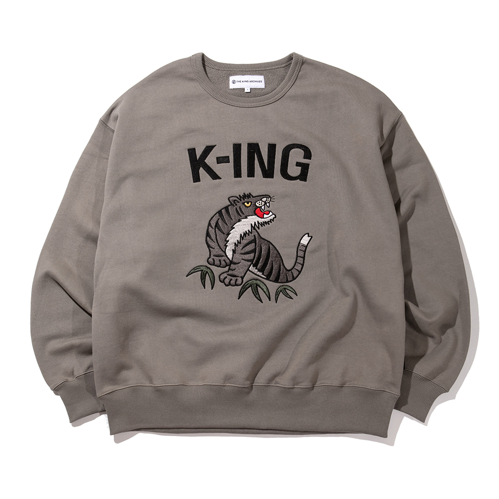[킹아카이브]Tiger Sweatshirt -Gray