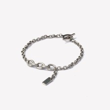 [러쉬오프] Two Flow Silver Chain Bracelet (Surgical Steel)