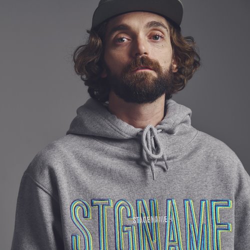 [스테이지 네임][기모]STG signature hoodie_GREY