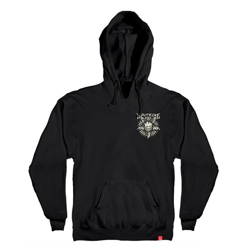 [스핏파이어] NOCTURNUS Pullover Hooded Sweatshirt - BLACK / RAW DISCHARGE Prints