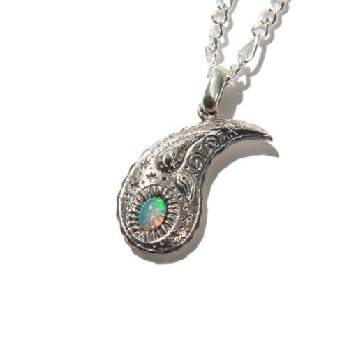 [크루치] Opal paisley necklace (silver)