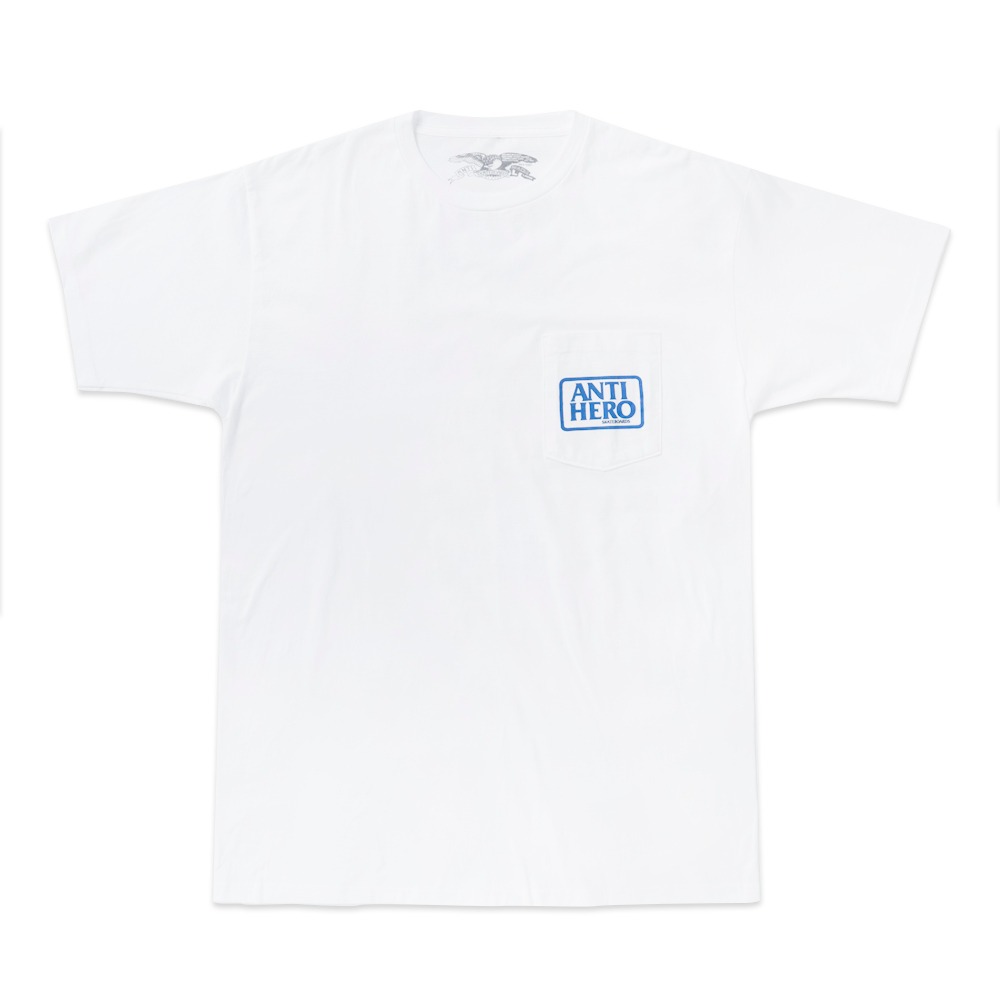 [안티히어로] RESERVE S/S Pocket T-Shirt - WHITE/BLUE 51020287J