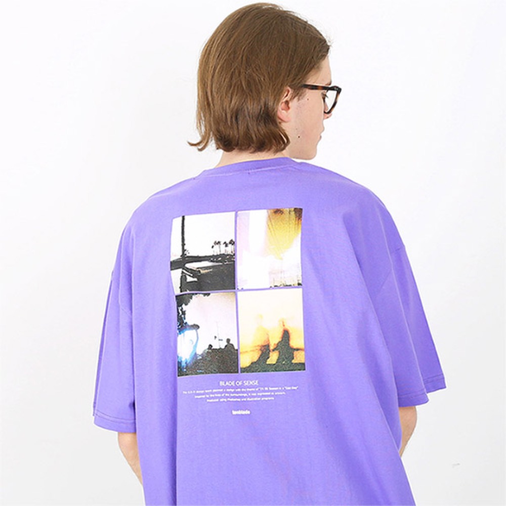[텐블레이드] Four Picture Framed T-Shirt-purple