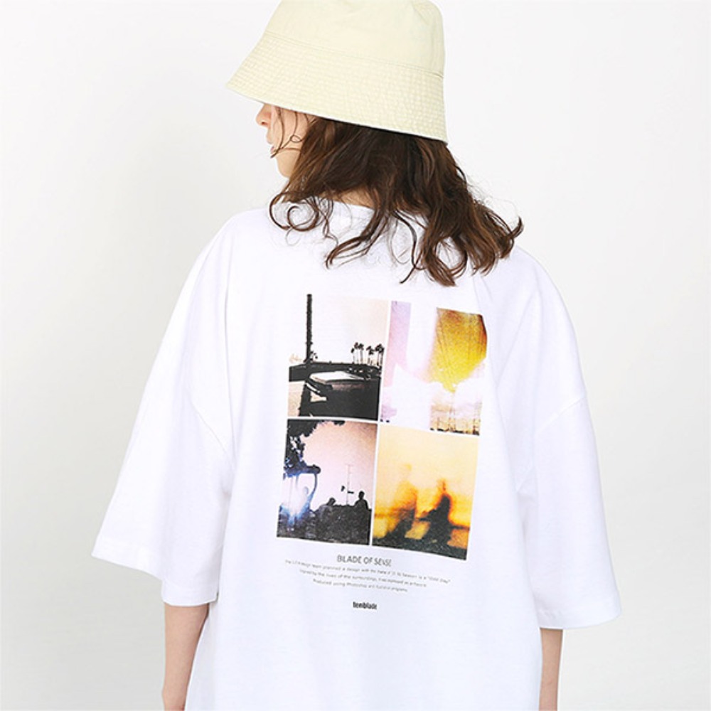 [텐블레이드] Four Picture Framed T-Shirt-white