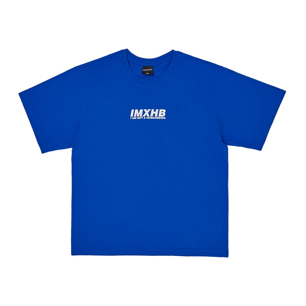 [아임낫어휴먼비잉] Word Short Sleeve T-Shirt - BLUE