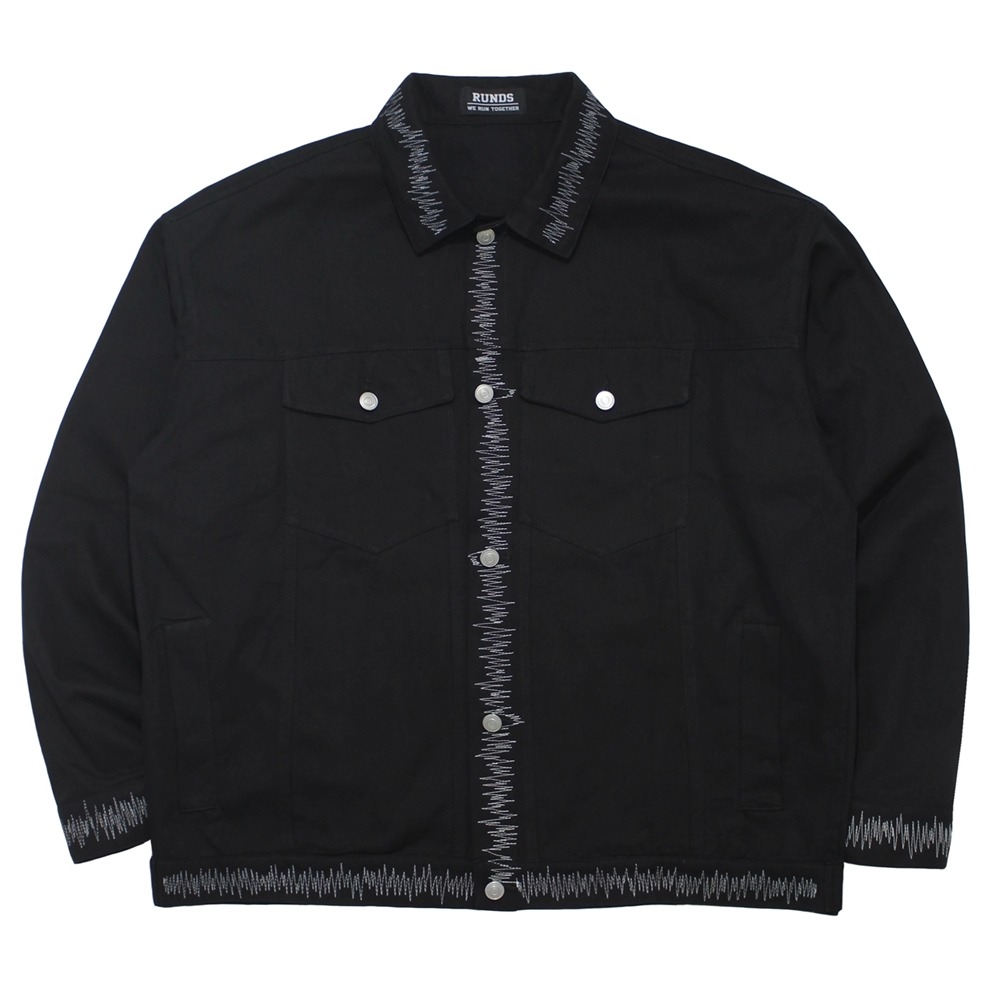 [런디에스] oversize stitch trucker jacket