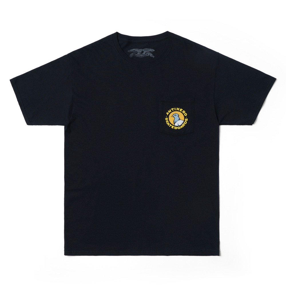 [안티히어로] PIGEON ROUND S/S Pocket T-Shirt - BLACK/MULTI 51020386H