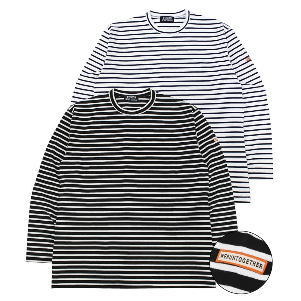 [런디에스] slogan stripe long sleeve (2color)