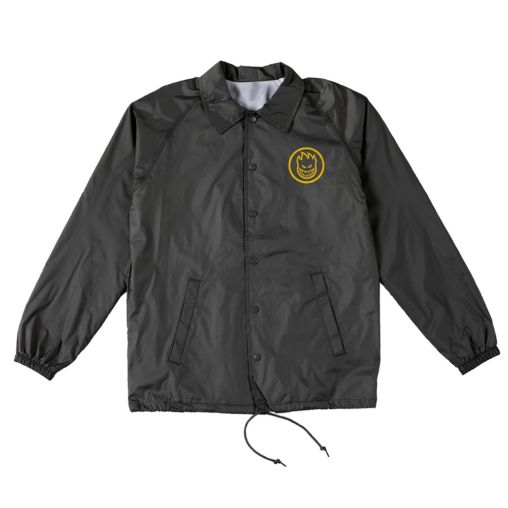 [스핏파이어] CLASSIC SWIRL Windbreaker/Coaches Jacket - BLACK (YELLOW Prints) 54010034M