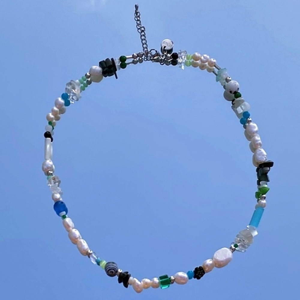 [런디에스] ocean gemstone necklace